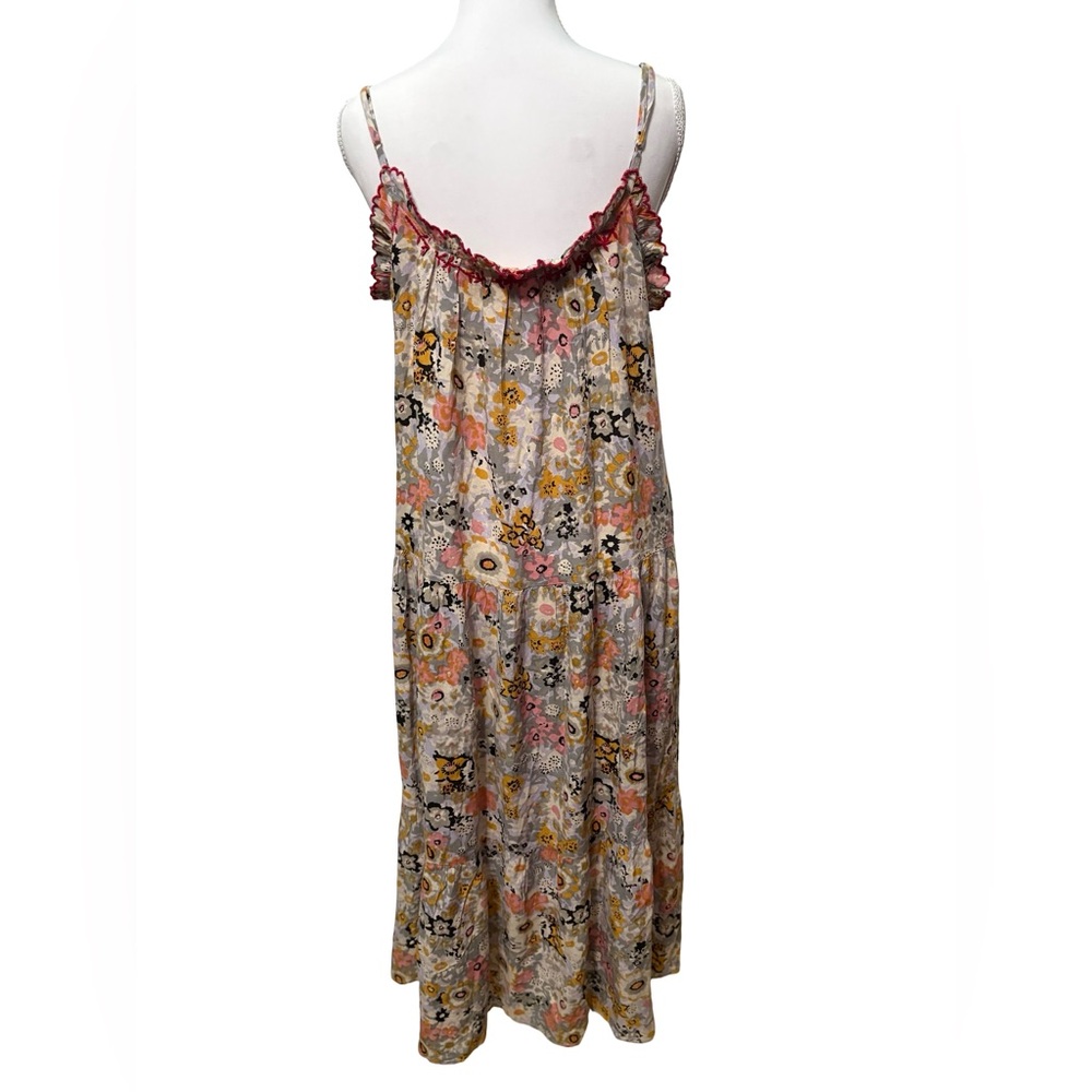 NATURAL LIFE Beige Multi Floral Maxi Dress with Spaghetti Straps - Picture 4 of 7